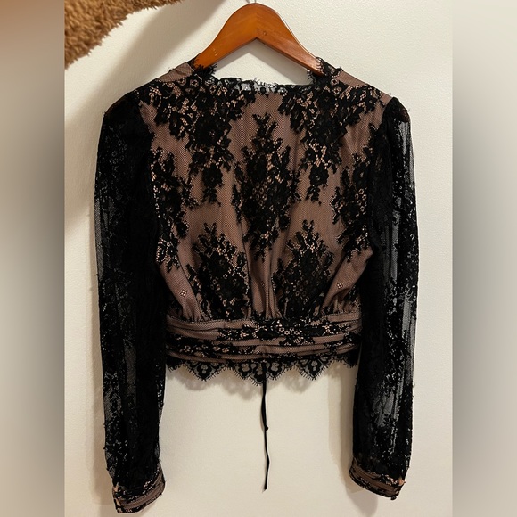 NBD Black Lace Top Blouse - Picture 2 of 5